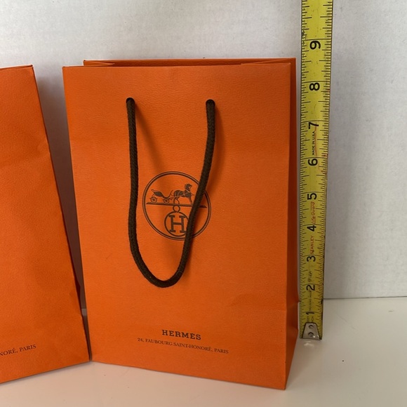 (2) HERMES EMPTY SHOPPING BAGS 6”x 9” - Picture 2 of 3